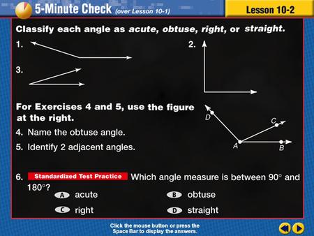 Transparency 2 Click the mouse button or press the Space Bar to display the answers.