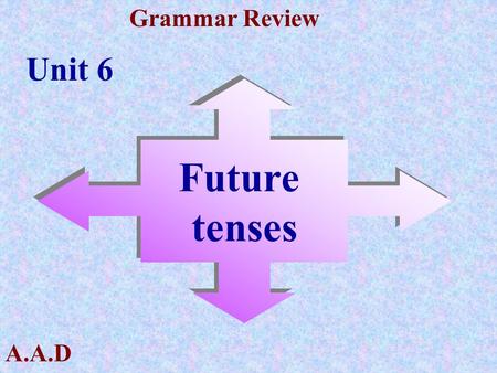 Unit 6 Future tenses.