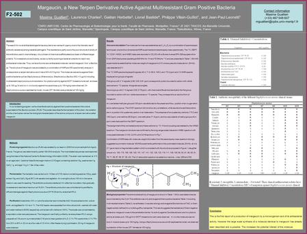 Abstract The search for novel antibacterial agents has acquired a new sense of urgency due to the dramatic rise of antibiotic resistance among bacterial.