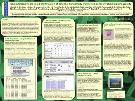 Tool 2: “TransBAE” - Identifying Cross- Domain Lateral Transfer Rationale: Pathogen proteins have been identified that manipulate host cells by interacting.