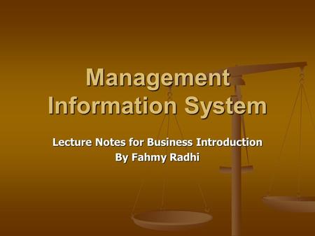 Management Information System