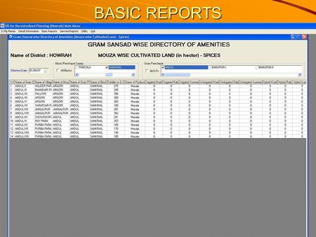 BASIC REPORTS. Statistical Information provided by the SIS.