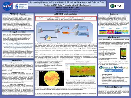 , Increasing Discoverability and Accessibility of NASA Atmospheric Science Data Center (ASDC) Data Products with GIS Technology ASDC Introduction The Atmospheric.