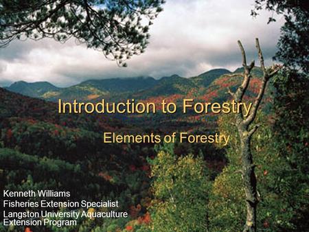 Introduction to Forestry