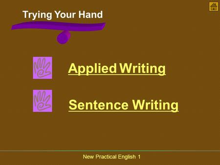 New Practical English 1 Trying Your Hand Applied WritingApplied Writing Sentence Writing.