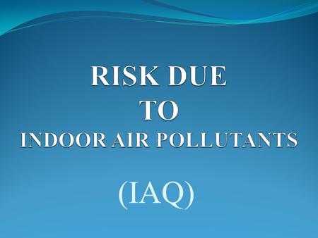 (IAQ). What is Risk Assessment? Risk assessment: provides information on the health risk Characterizes the potential adverse health effects of human exposures.