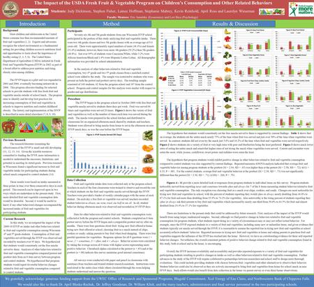 Participants Seventy-six 4th and 5th grade students from one Wisconsin FFVP school participated in the portion of this study analyzing fruit and vegetable.