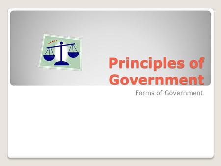 Principles of Government