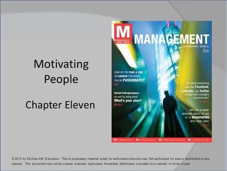 Motivating People Chapter Eleven