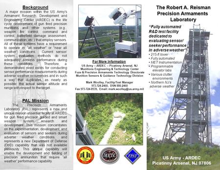 The Robert A. Reisman Precision Armaments Laboratory