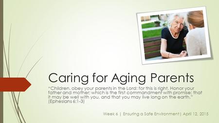 Caring for Aging Parents