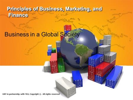 Principles of Business, Marketing, and Finance