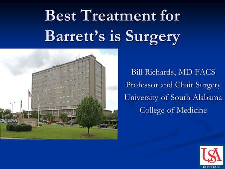 Best Treatment for Barrett’s is Surgery