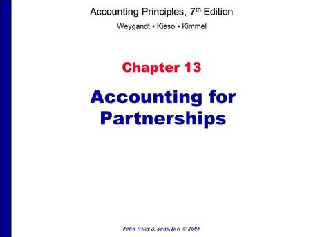 Accounting for Partnerships