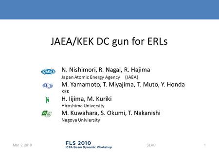 JAEA/KEK DC gun for ERLs