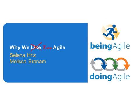 Why We Like Love Agile Selena Hriz Melissa Branam.