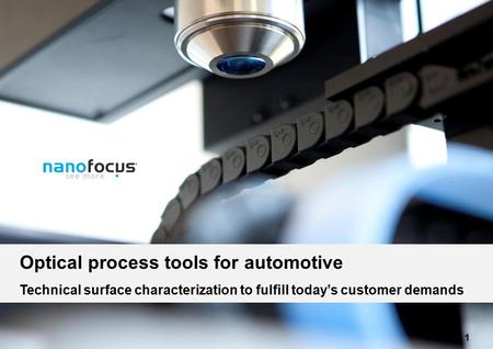 Nanofocus AG 2012/07/19 Optical process tools for automotive Technical surface characterization to fulfill today’s customer demands 1.