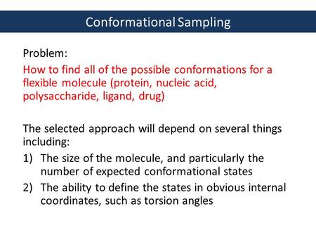 Conformational Sampling