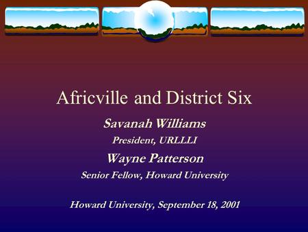 Africville and District Six