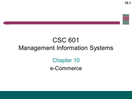 CSC 601 Management Information Systems