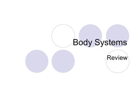 Body Systems Review. Skeletal System Includes the bones.