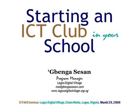 Starting an ICT Club in your School