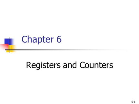 Registers and Counters