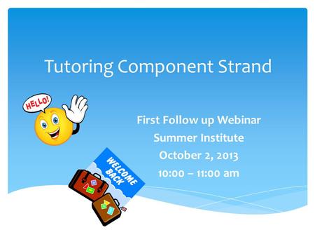 Tutoring Component Strand