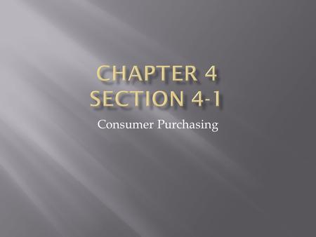 Consumer Purchasing.  What was the last thing that you purchased?  What was the last article of clothing?  Was it to satisfy a want or a need?  Because.