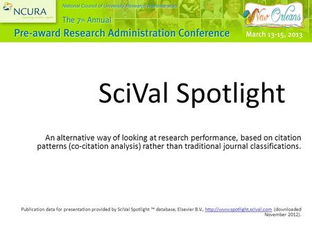 An alternative way of looking at research performance, based on citation patterns (co-citation analysis) rather than traditional journal classifications.