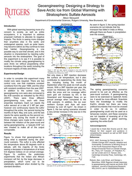 Introduction With global warming becoming more of a concern to society, as well as entire ecosystems, it is important to address proposed methods to alleviate.