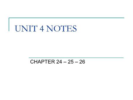 UNIT 4 NOTES CHAPTER 24 – 25 – 26. CHAPTER 24 NOTES TOBACCO WHY YOUNG PEOPLE START SMOKING EVERY DAY 6000 TEENS START SMOKING 3000 BECOME REGULAR SMOKERS.