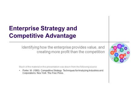 Enterprise Strategy and Competitive Advantage