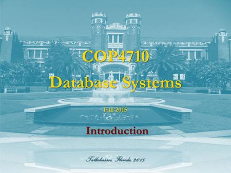 Welcome to COP4710 Course Website: