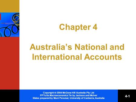 Copyright  2004 McGraw-Hill Australia Pty Ltd PPTs t/a Macroeconomics 7/e by Jackson and McIver Slides prepared by Muni Perumal, University of Canberra,