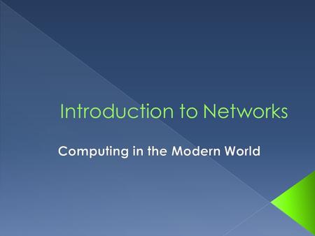  System of computers and peripherals that are linked together  Purpose › Share files › Share hardware › Share data › Share software › Transfer funds.