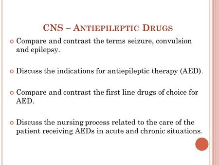 CNS – Antiepileptic Drugs