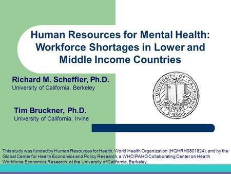 This study was funded by Human Resources for Health, World Health Organization (HQHRH0801824), and by the Global Center for Health Economics and Policy.