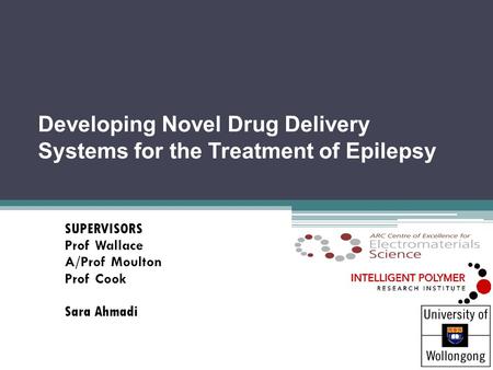 Developing Novel Drug Delivery Systems for the Treatment of Epilepsy