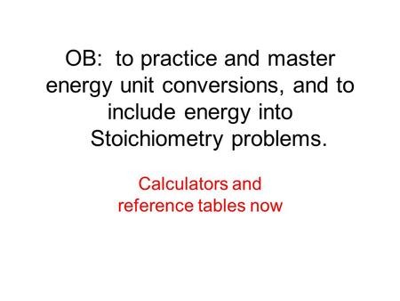 Calculators and reference tables now