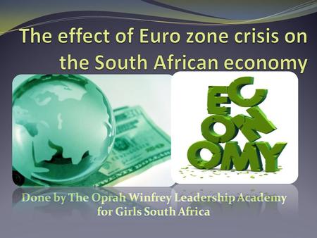 overview South Africa(SA) is not totally exposed to the euro zone crisis. For example only 0.4 % of our banking system is exposed to European countries.