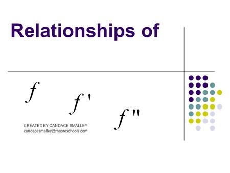 Relationships of CREATED BY CANDACE SMALLEY