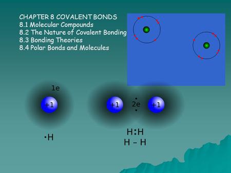 CHAPTER 8 COVALENT BONDS