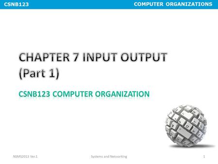 COMPUTER ORGANIZATIONS CSNB123 NSMS2013 Ver.1Systems and Networking1.