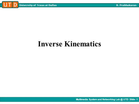 Inverse Kinematics.