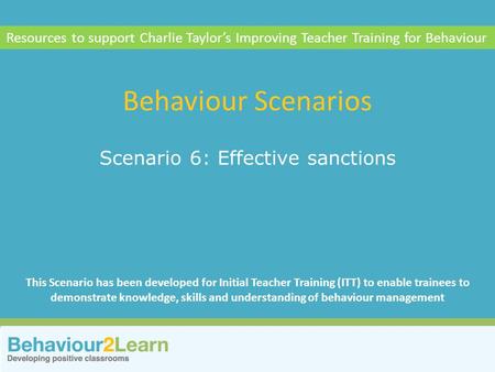 Scenario 6: Effective sanctions