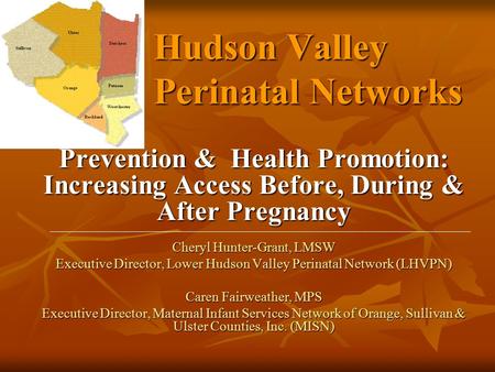 Hudson Valley Perinatal Networks Prevention & Health Promotion: Increasing Access Before, During & After Pregnancy Cheryl Hunter-Grant, LMSW Executive.