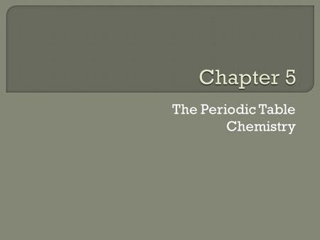 The Periodic Table Chemistry.  Stanislao Cannizzaro (1826-1910) Found a method to determine atomic mass Found a method to determine atomic mass  Dimitri.