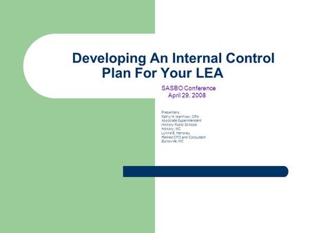 Developing An Internal Control Plan For Your LEA