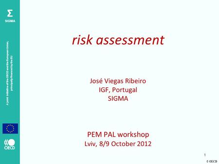 © OECD A joint initiative of the OECD and the European Union, principally financed by the EU Σ SIGMA risk assessment José Viegas Ribeiro IGF, Portugal.